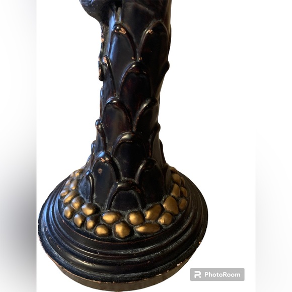 2 palm tree monkey pillar candle holders one short one tall - Picture 4 of 10